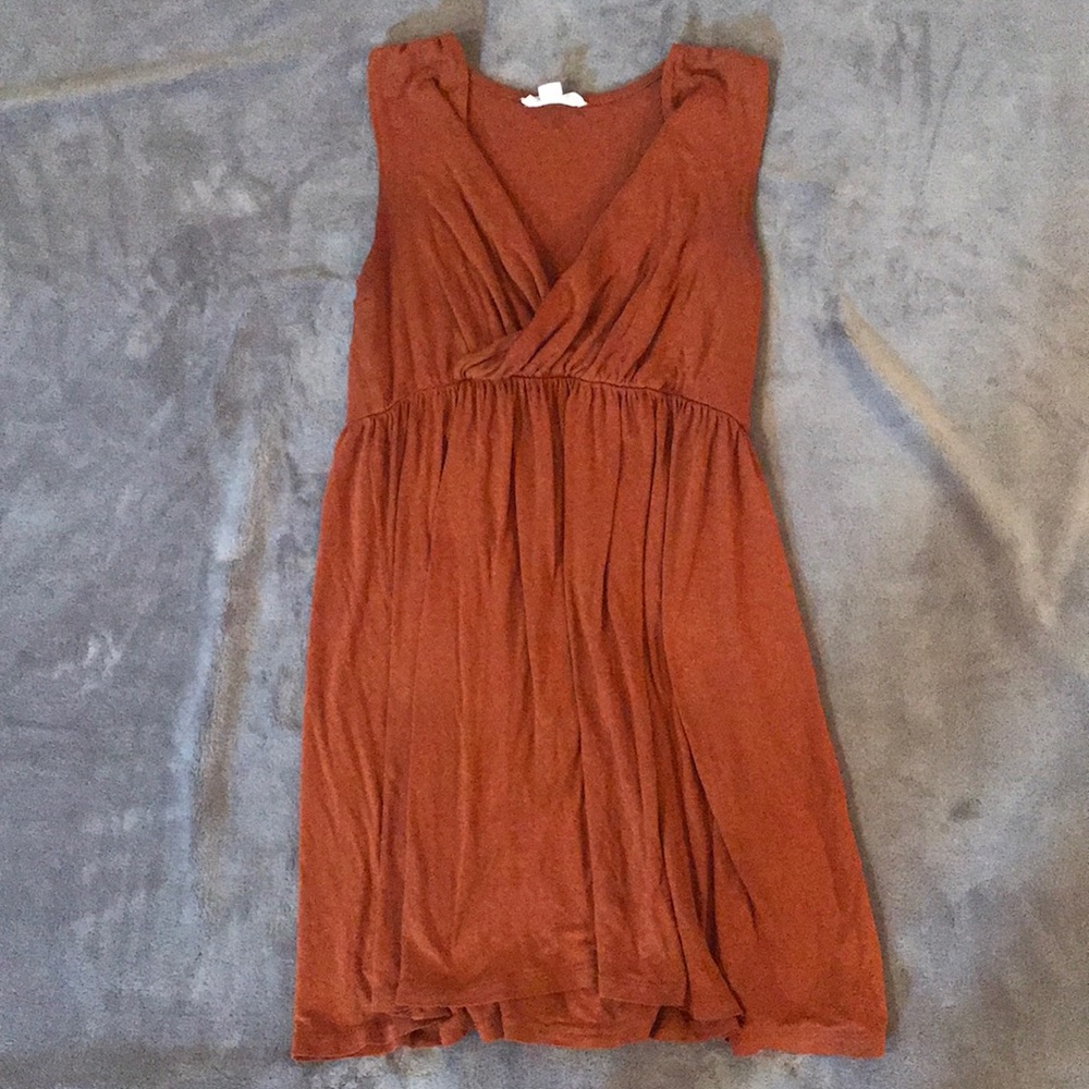 🍊 Rust orange v neck blouse/dress